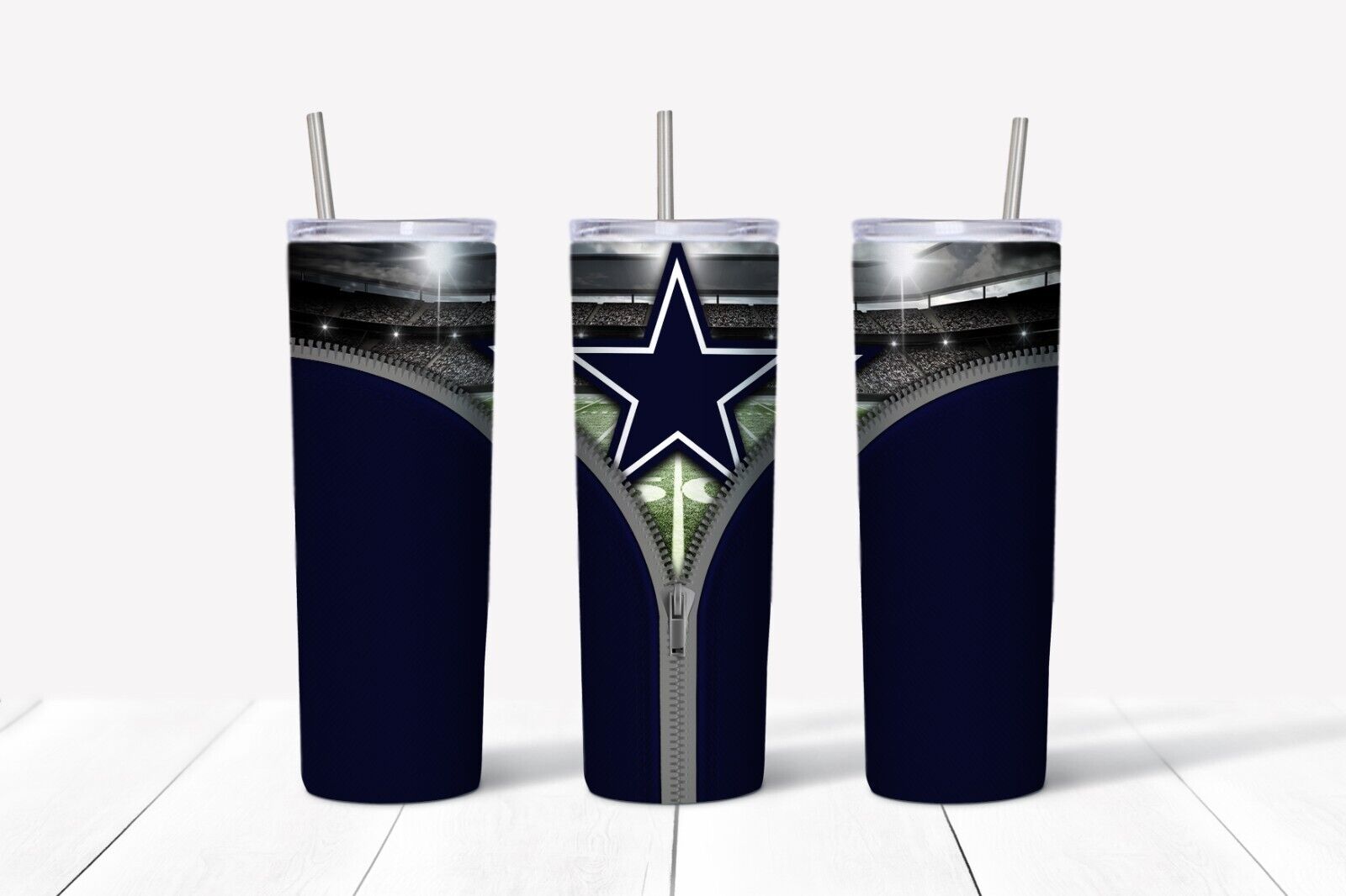 Tumbler Skinny 20oz With Lid -zipper Dallas Cowboys - Nfl