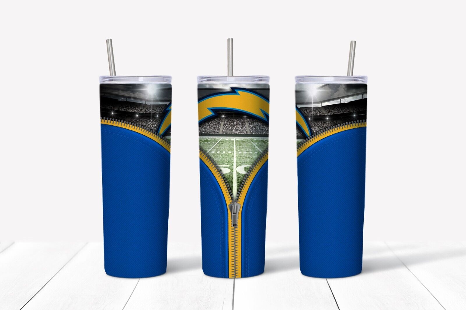 Tumbler Skinny 20oz With Lid -zipper Los Angeles Chargers - Nfl