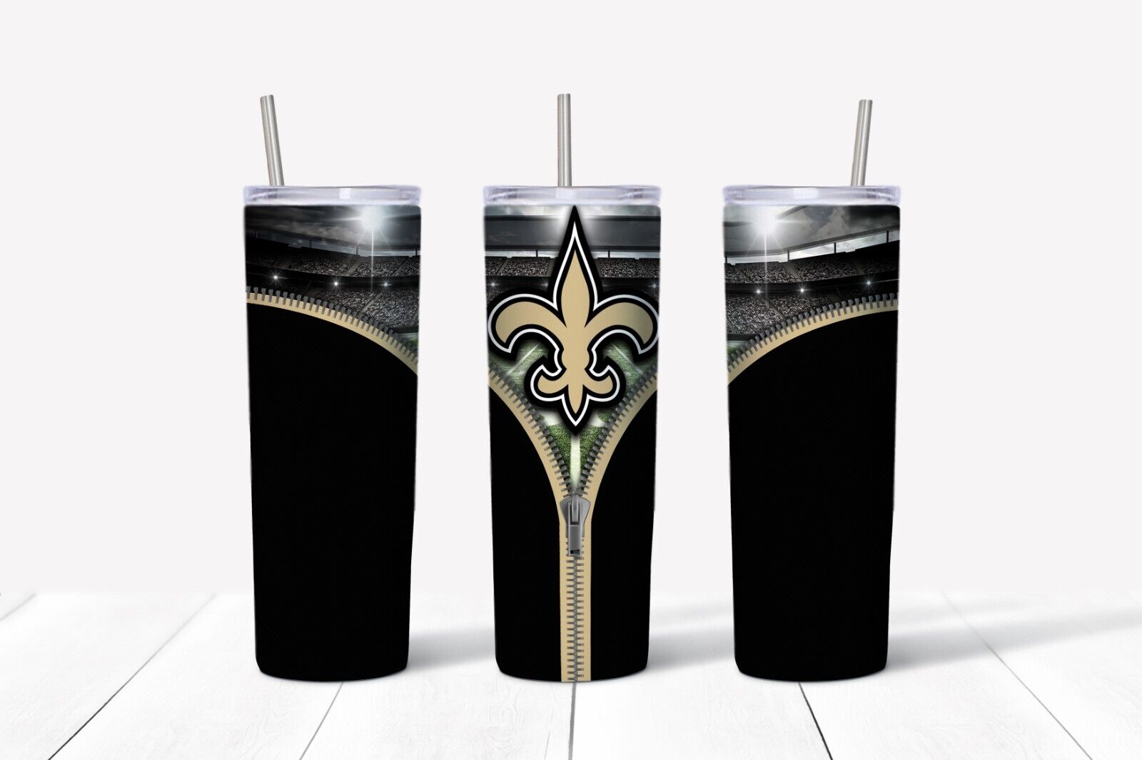 Tumbler Skinny 20oz With Lid -zipper New Orleans Saints - Nfl