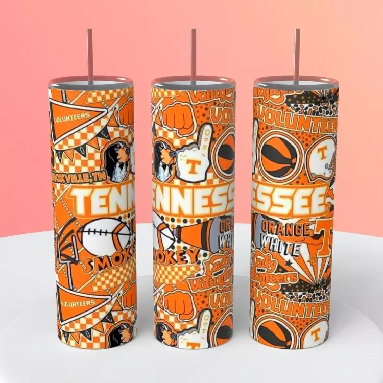 Ut Vols Smokey Football 20 Ounce Sublimated Tumbler Insulated Coffee Cup