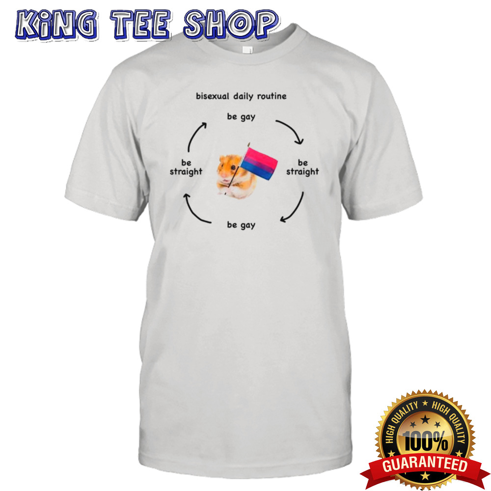 Hamster Bisexual Daily Routine Pride Flag Tee