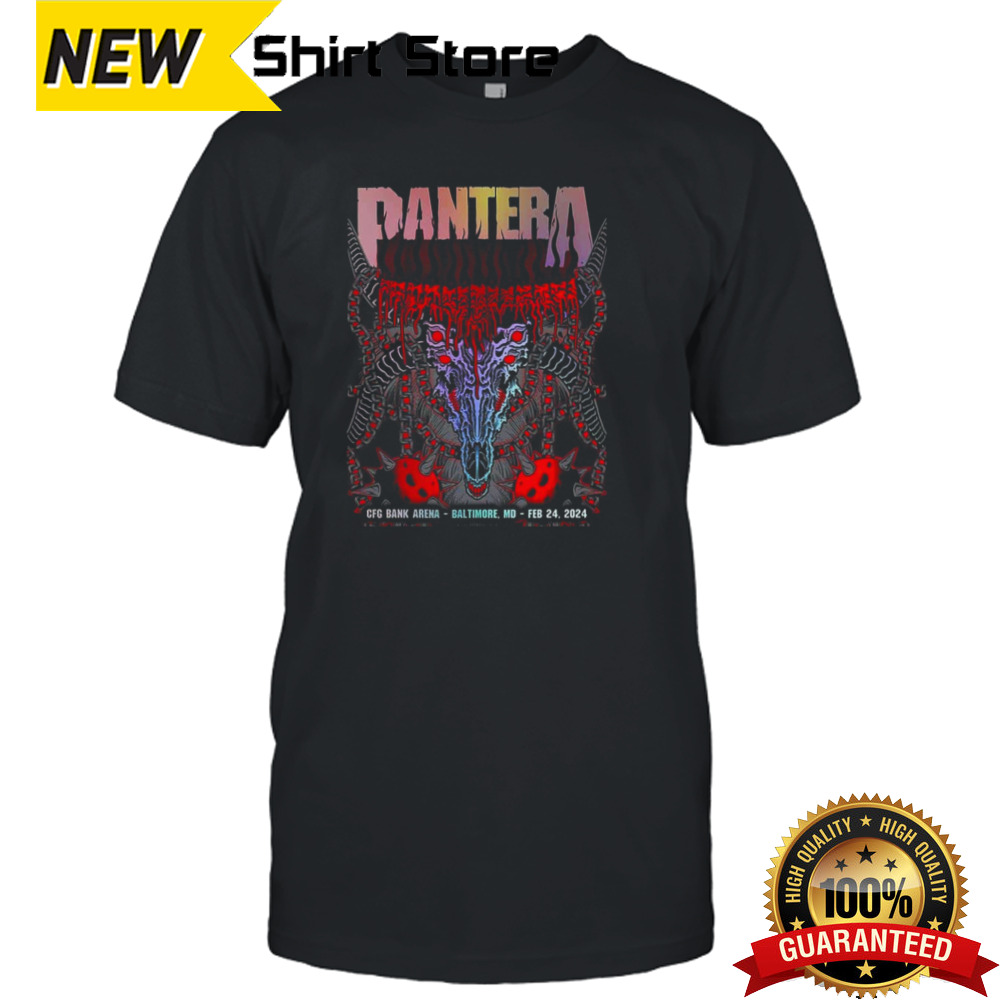 Pantera Baltimore February 24 2024 Rainbow Foil CFG Bank Arena Baltimore MD T-Shirt