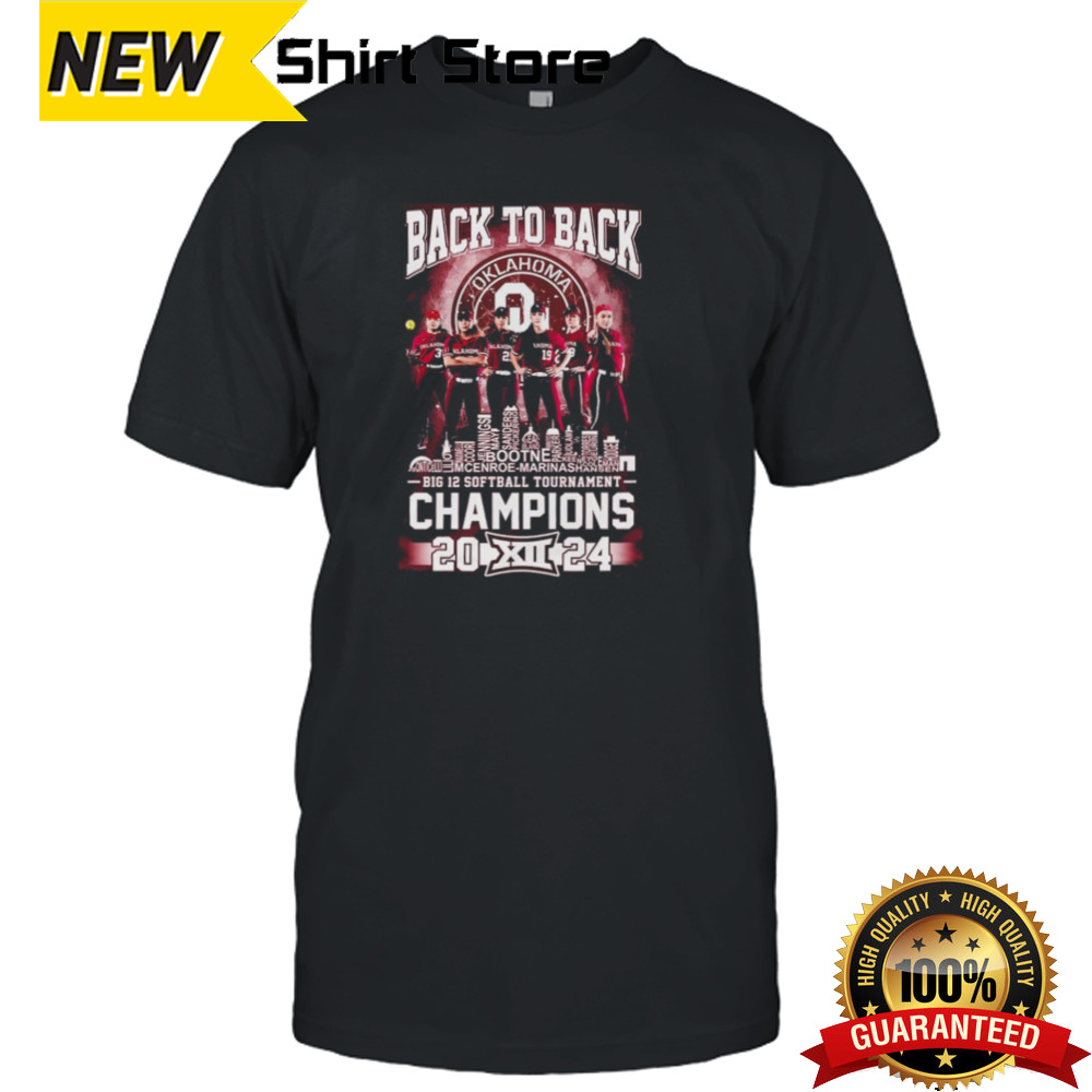 Oklahoma Sooners Champions 2024 Big Softball Tournament Back To Back Skyline shirt