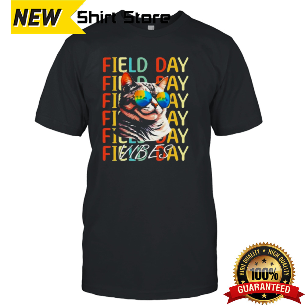 School Field Day Vibes Summer 2024 Cat Teachers Shirt