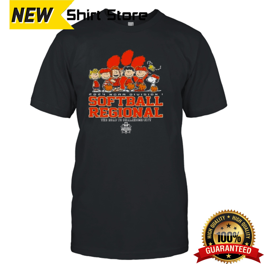 Peanuts Characters 2024 Ncaa Division I Softball Regional Clemson Tigers Shirt