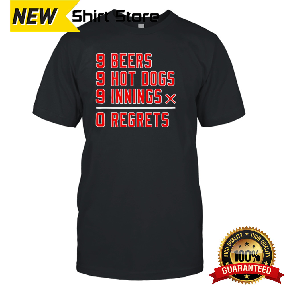 Chicago Cubs 9 beers 9 hot 9 dogs innings 0 regrets shirt