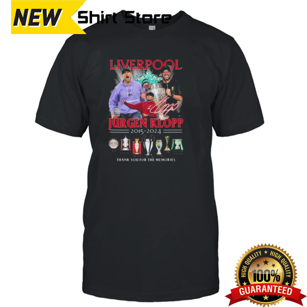 Liverpool Coach Jurgen Klopp 2015-2024 Thank You For The Memories Signatures shirt