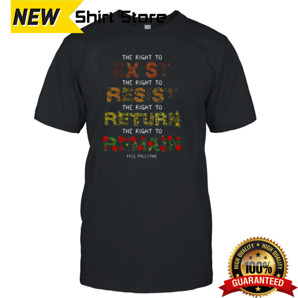 The Right To Exist Resist Return Remain Free Palestine Shirt