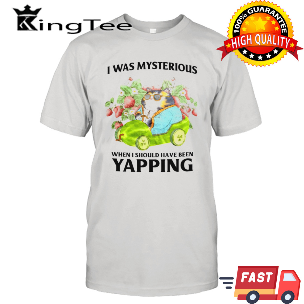 Cat I was mysterious when i should have been yapping shirt