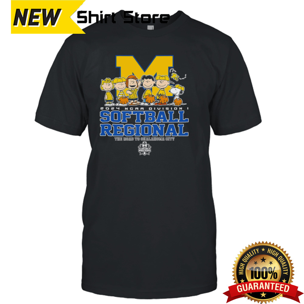 Peanuts Characters Michigan Wolverines 2024 NCAA Division I Softball Regional shirt