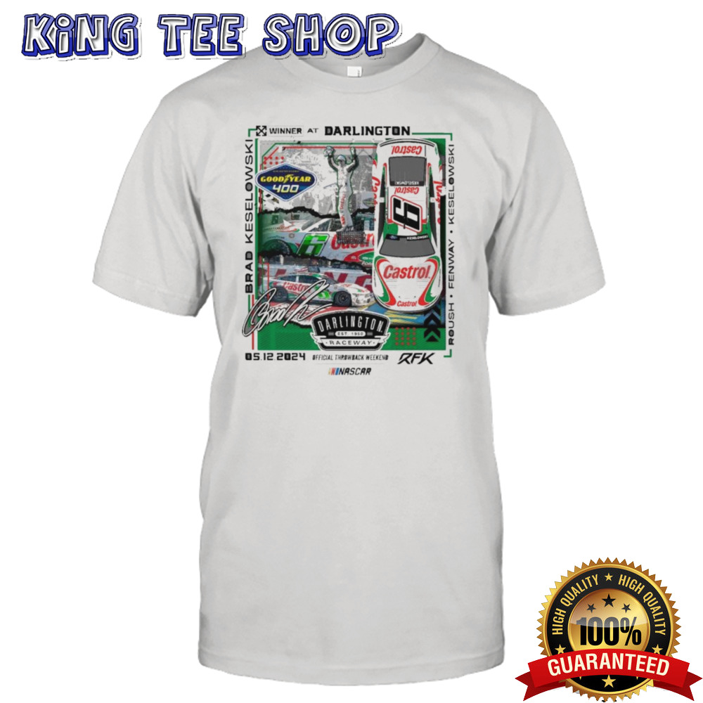 Brad Keselowski Checkered Flag Sports 2024 Goodyear 400 Race Winner T-Shirt