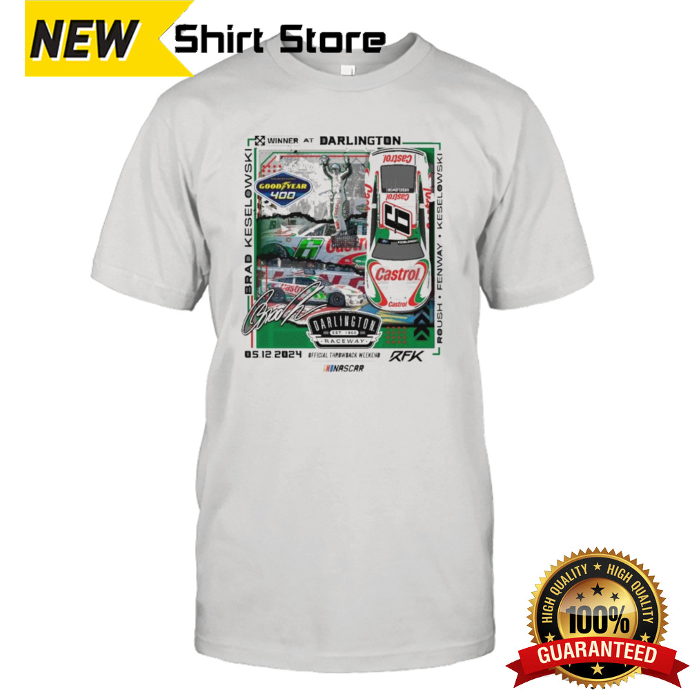 Brad Keselowski Checkered Flag Sports 2024 Goodyear 400 Race Winner T-Shirt