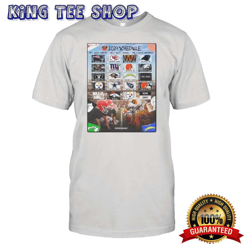 Cincinnati Bengals Announced Their New Season NFL 2024 Schedule Poster T-Shirt