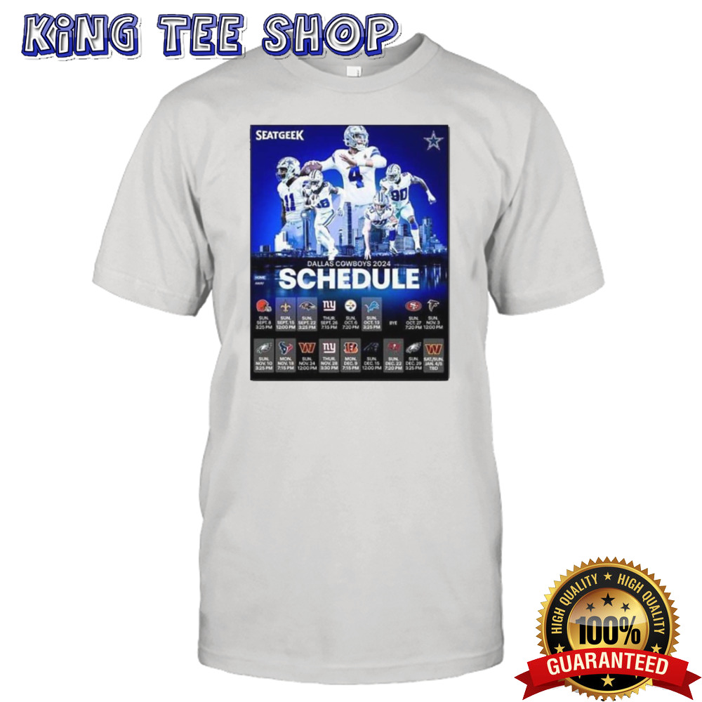Dallas Cowboys Announced Their New Season NFL 2024 Schedule Poster T-Shirt