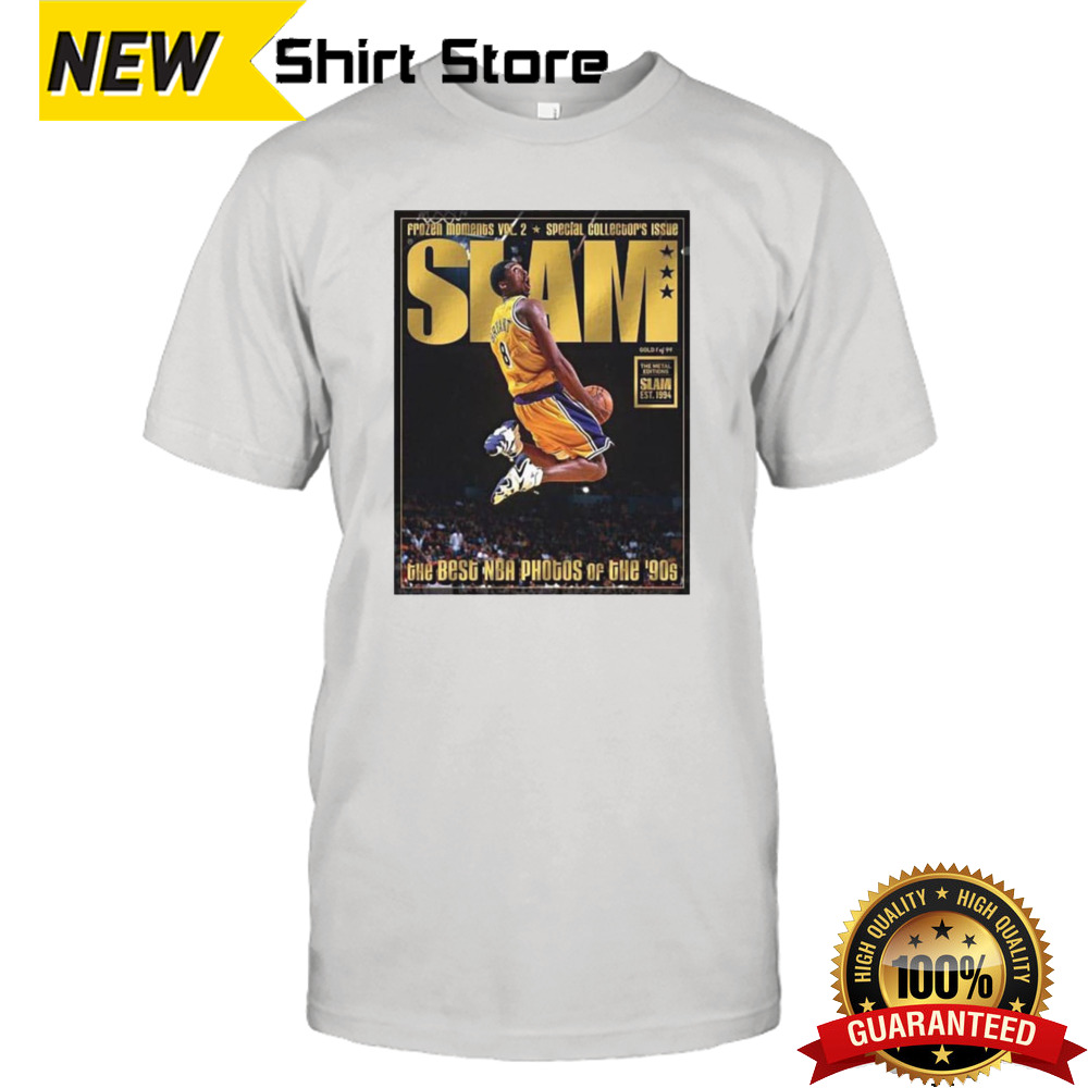 Gold Metal Best NBA Photos Of The 90s Kobe Bryant On The Slam Magazine Poster T-Shirt