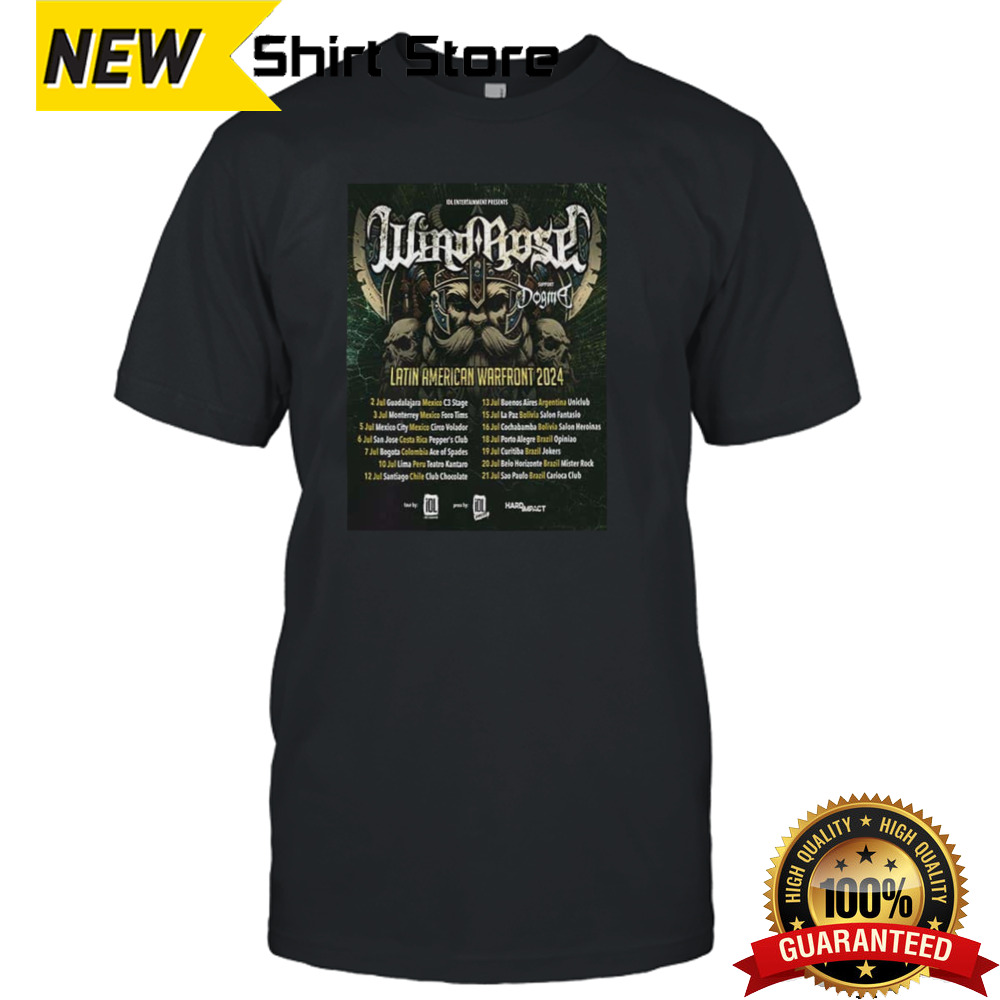 Wind Rose Latin American Warfront 2024 Schedule List Date T-Shirt