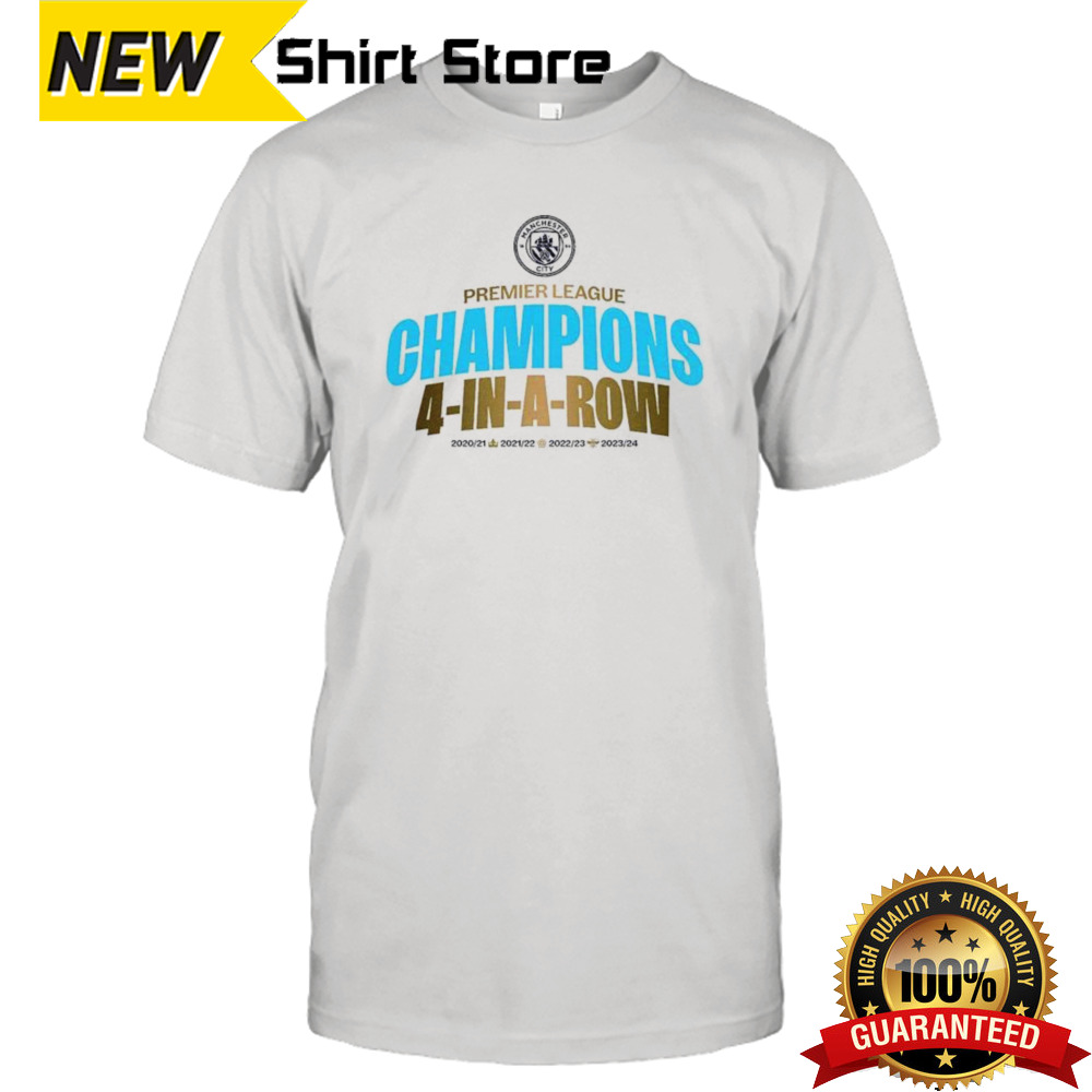 Manchester City 1863FC Four-Time Consecutive Premier League Champions Lockup shirt