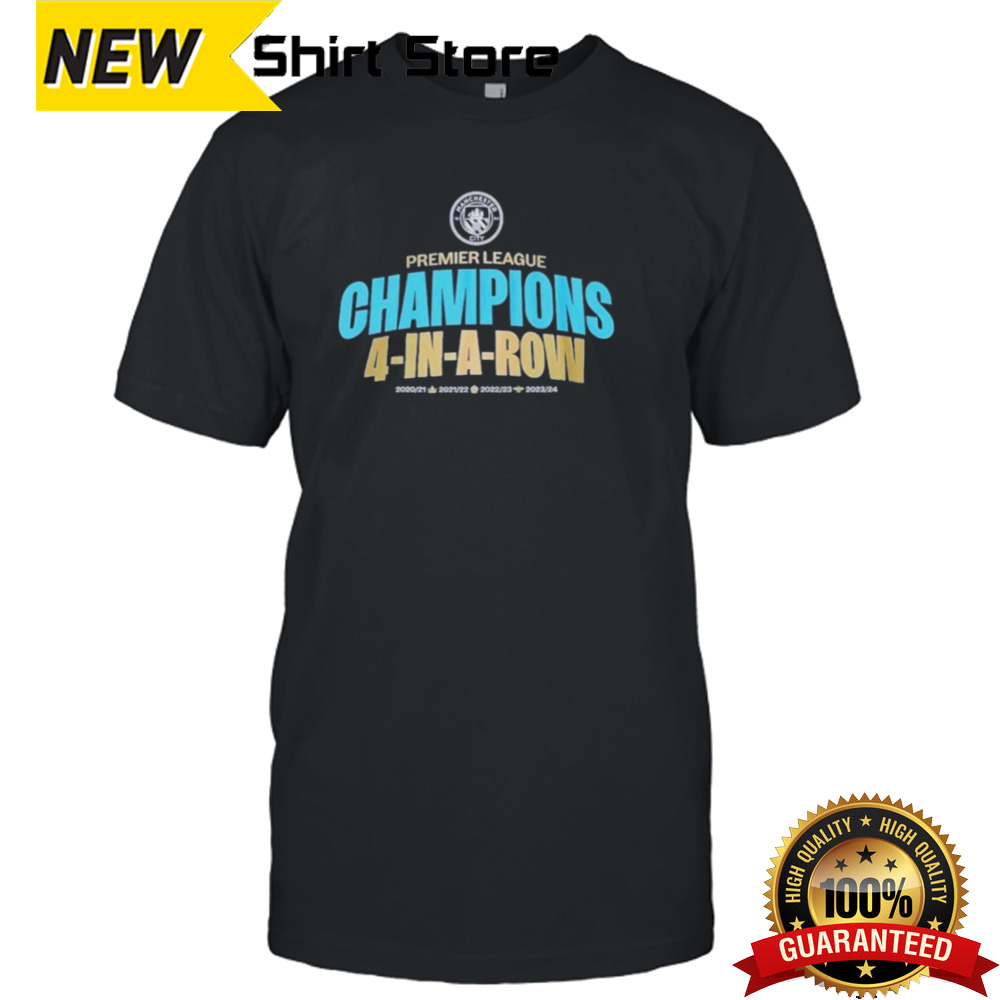 Official 4-In-A-Row Manchester City Premier League Champions Shirt