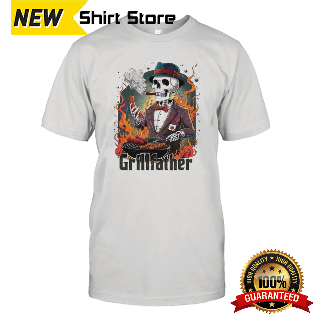 Retro Grillfather Snarky Skeleton 2024 Shirt