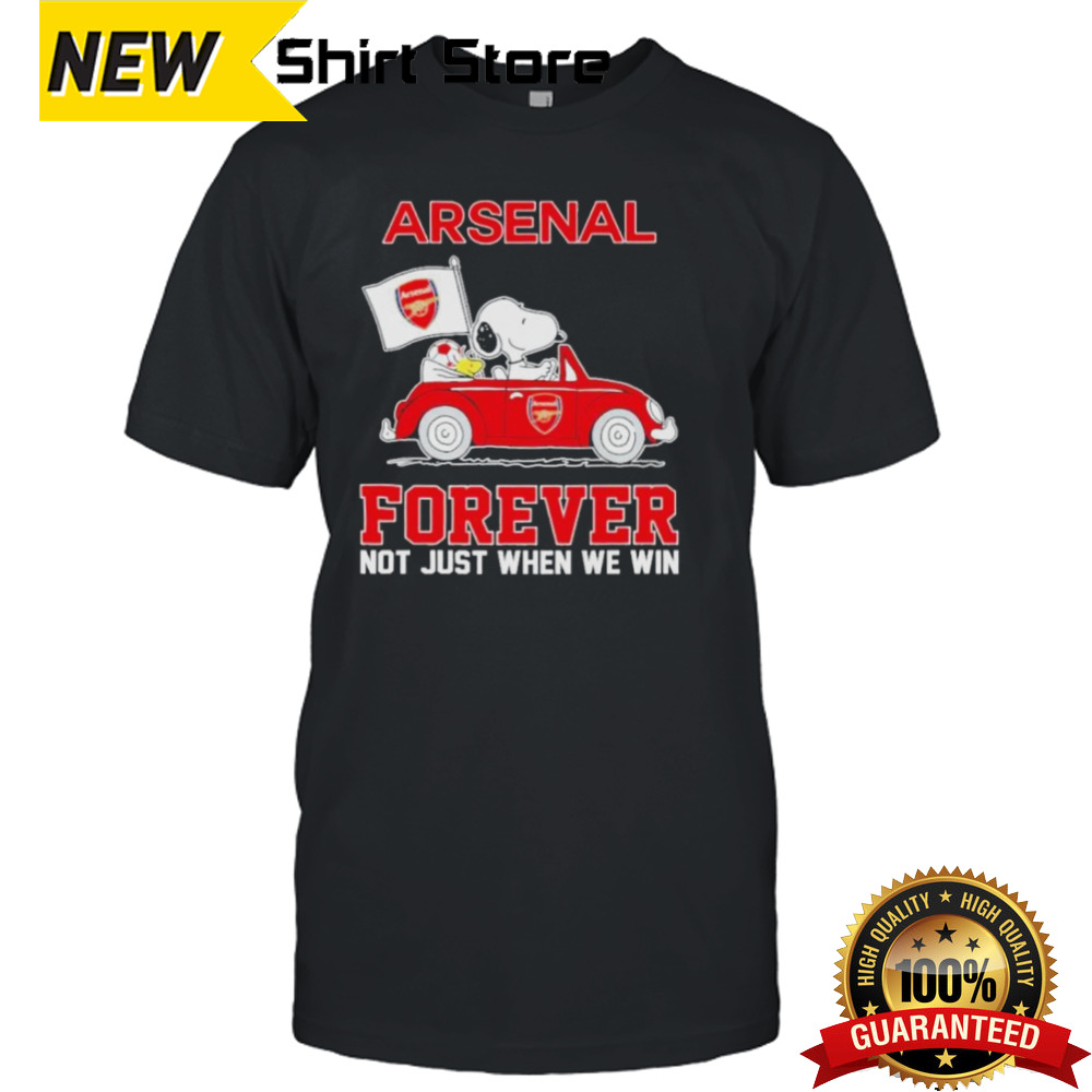 Peanuts Snoopy And Woodstock On Car Arsenal Shirt