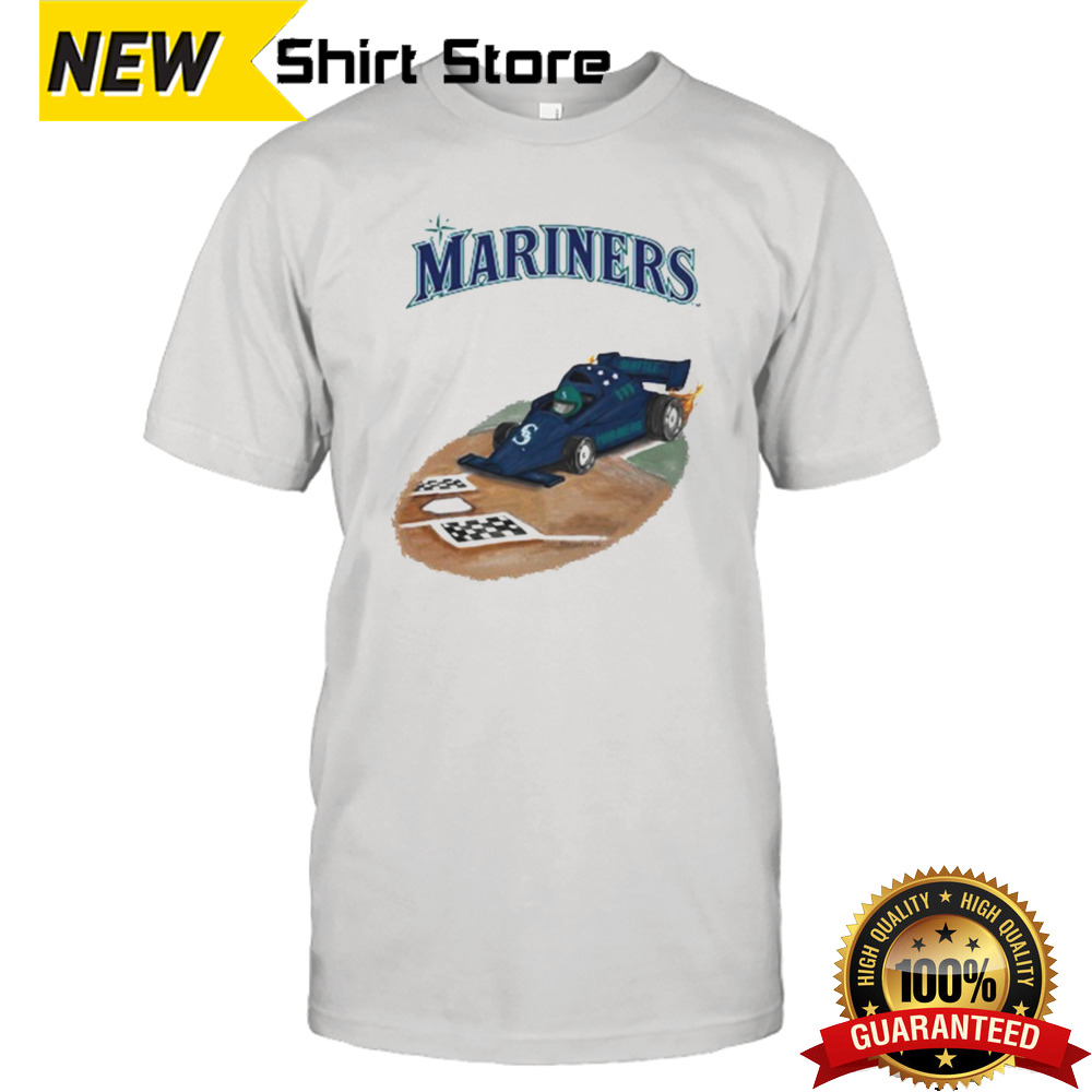 Seattle Mariners Tiny Turnip Toddler Race Car Raglan T Shirt