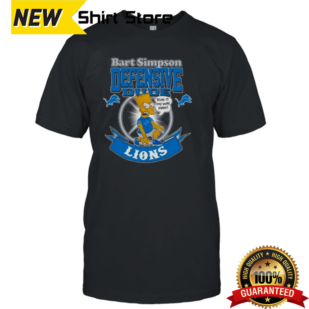 Detroit Lions Nfl Bart Simpson Defensive Dude 2024 T-shirt