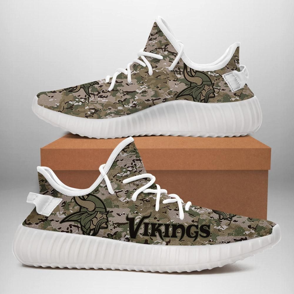 Minnesota Vikings Us Military Camouflage Custom Shoes Sport Sneakers Minnesota Vikings Yeezy Shoes