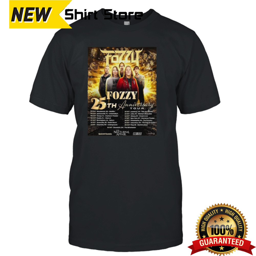 Fozzy Band Will Be Kicking Off 25-year Anniversary Celebration With Their 25th Anniversary Tour In The Usa Poster T-shirt