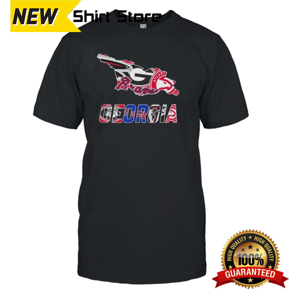 Georgia Map Sports Teams Logo shirt