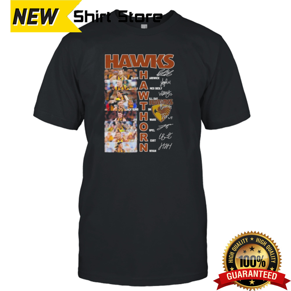 Hawthorn Hawks Team Players 2024 Signatures shirt