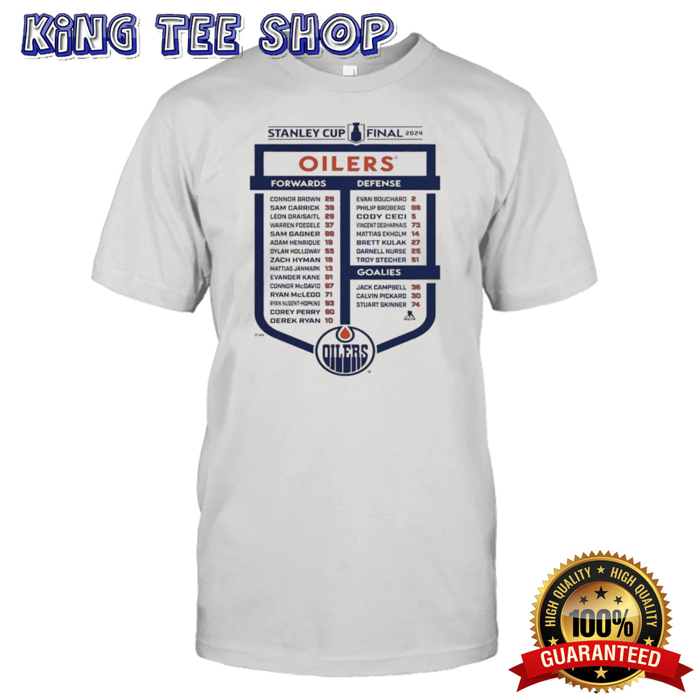 Edmonton Oilers 2024 Stanley Cup Final Roster T-shirt