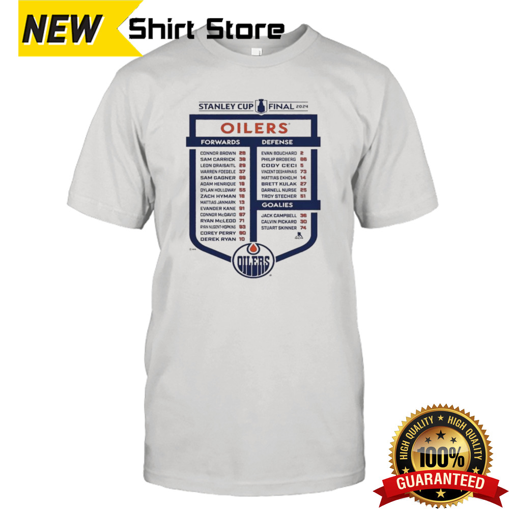 Edmonton Oilers 2024 Stanley Cup Final Roster T-shirt