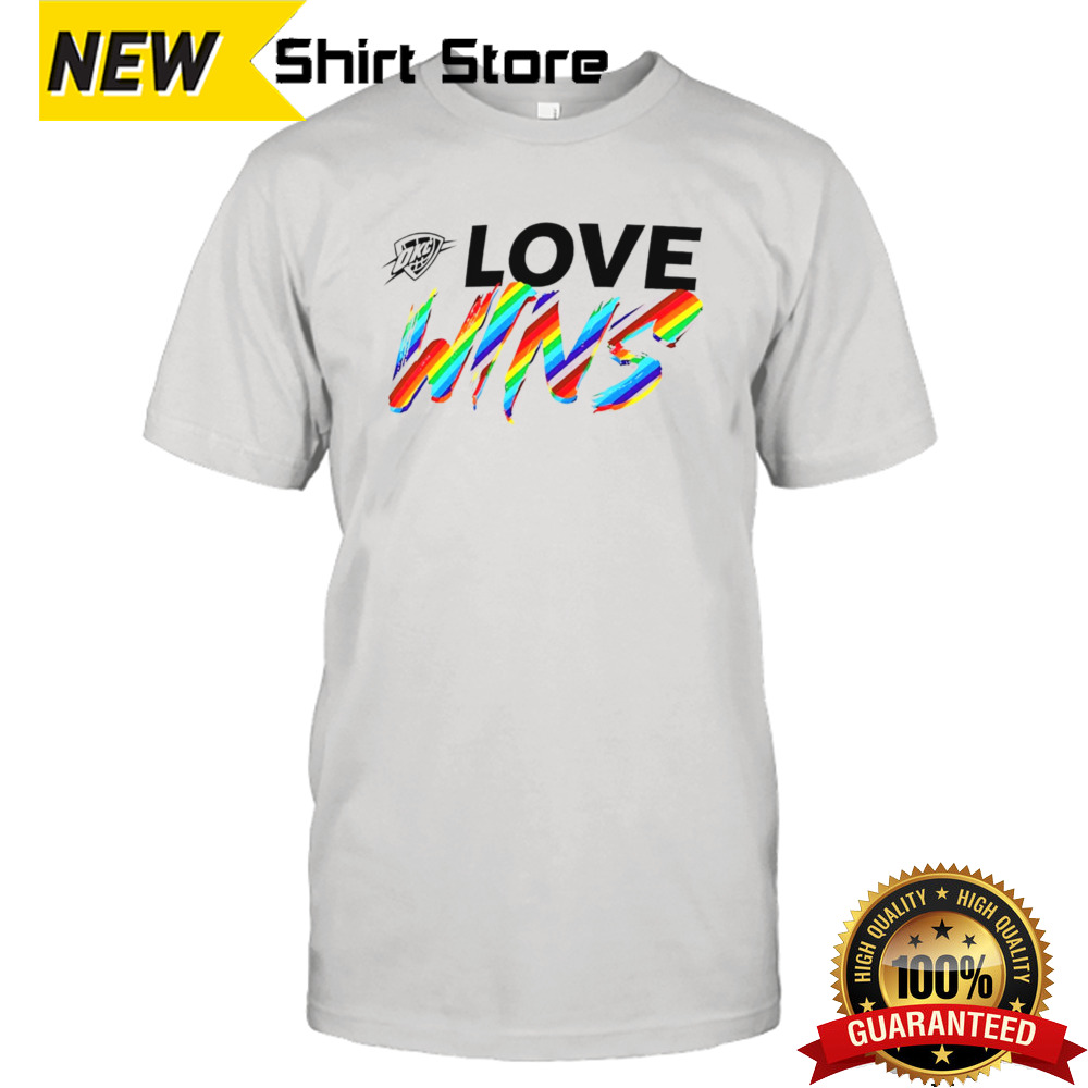 Oklahoma City Thunder love wins rainbow pride shirt