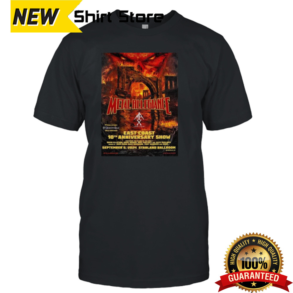 Supergroup Metal Allegiance East Coast 10th Anniversary Show September 6 2024 Starland Ballroom T-Shirt