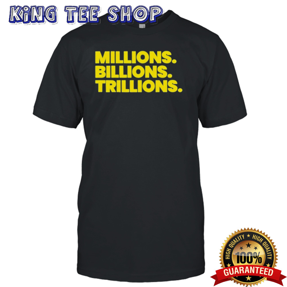 Travis Malloy Wearing Millions Billions Trillions Shirt
