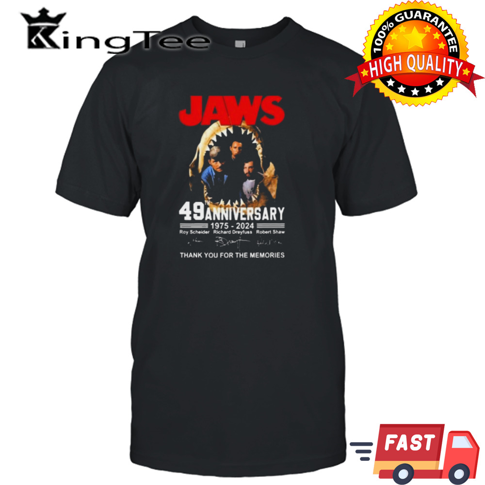 Jaws 49th Anniversary 1975 2024 Thank You For The Memories Signatures shirt