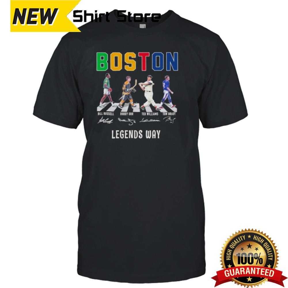 Boston Sports Teams Legends Players Abbey Road Signatures Shirt