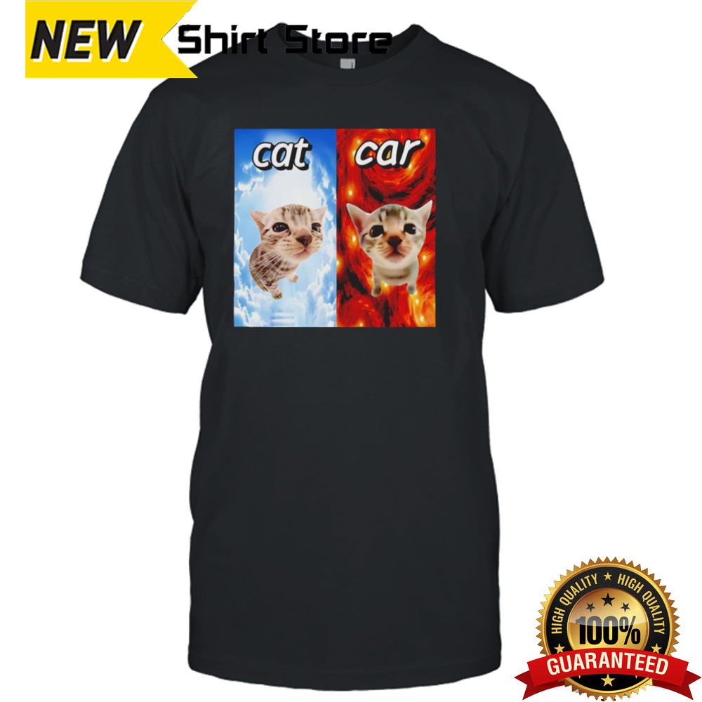 Cat vs car heaven and hell shirt