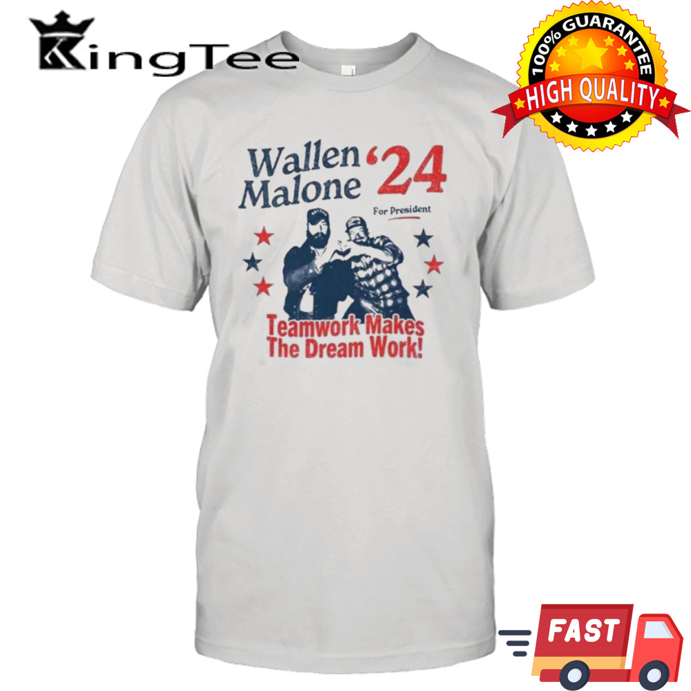 Wallen Malone 2024 For President Funny 24 Election Graphic Tee Vintage Inspired Humor Concert Music Shirt