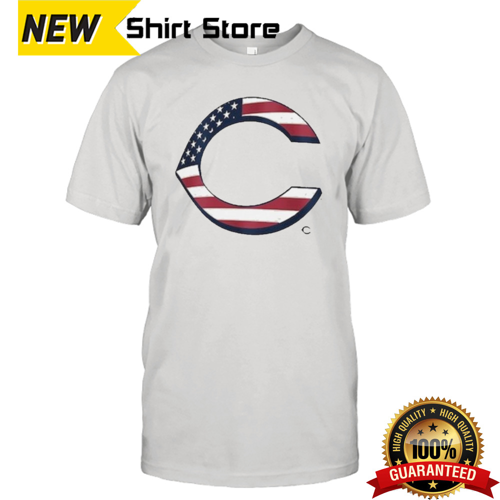 Cincinnati Reds Logo 4th Of July Flag T-shirt