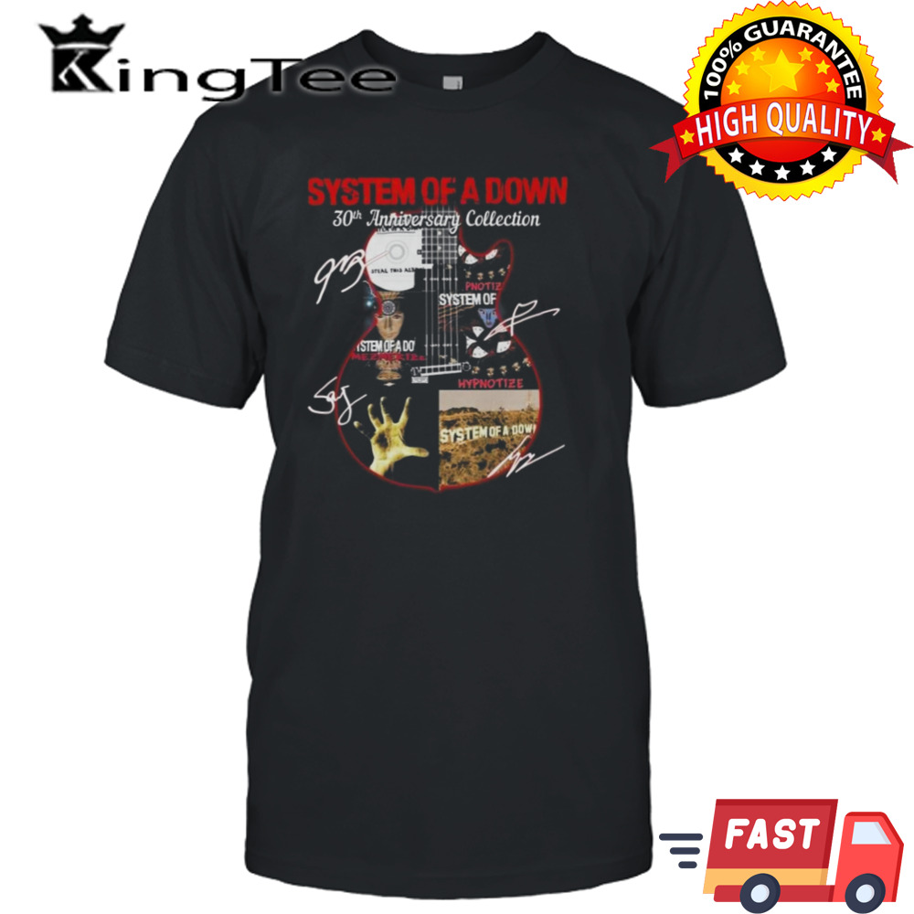 System Of A Down 30th Anniversary Collection Guitar Signatures T-shirt