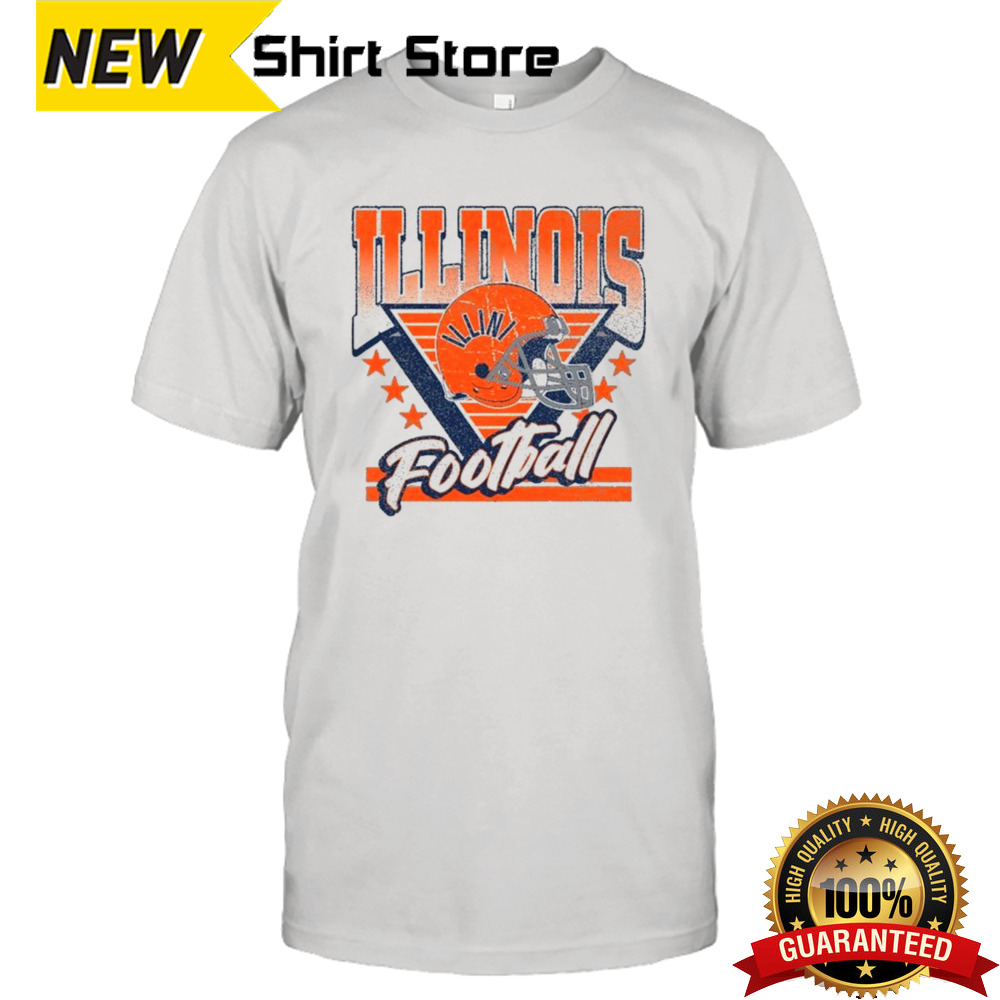 Illinois Fighting Illini Retro Football Helmet T-shirt