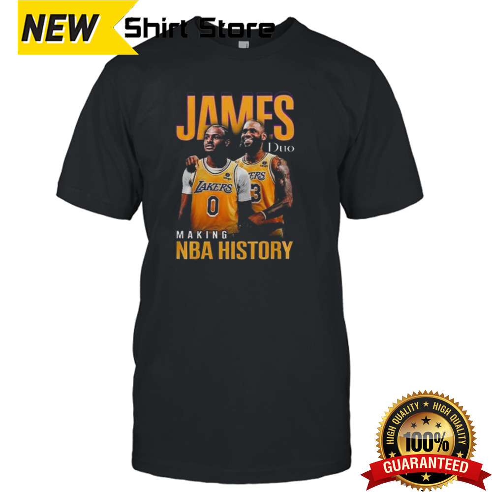 New York Lakers Making NBA History LeBron and Bronny T-shirt