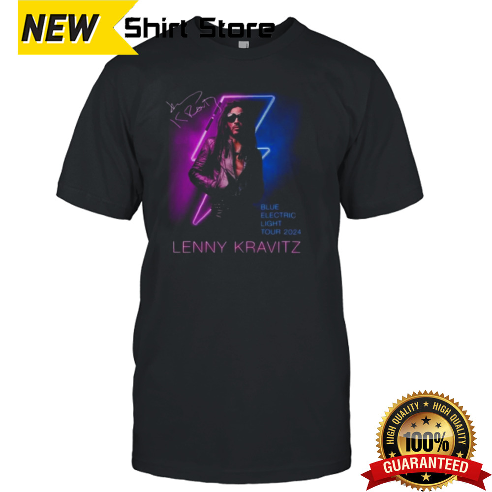 Lenny Kravitz Electric Blue Light Tour 2024 Signature T Shirt