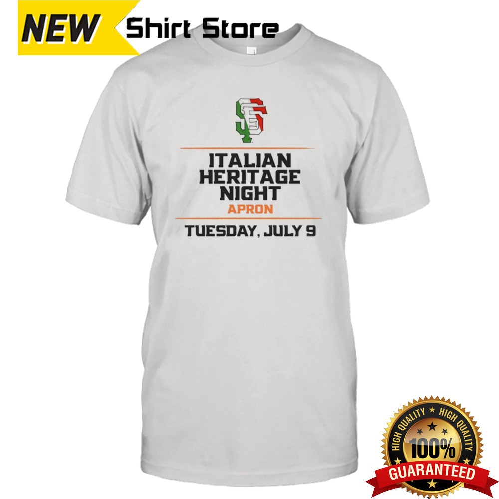 San Francisco Giants Italian Heritage Night At Oracle Park Tuesday July 9, 2024 T-shirt