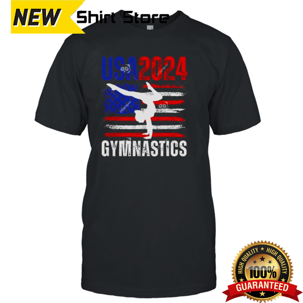 2024 USA American Flag Gymnastics T-shirt