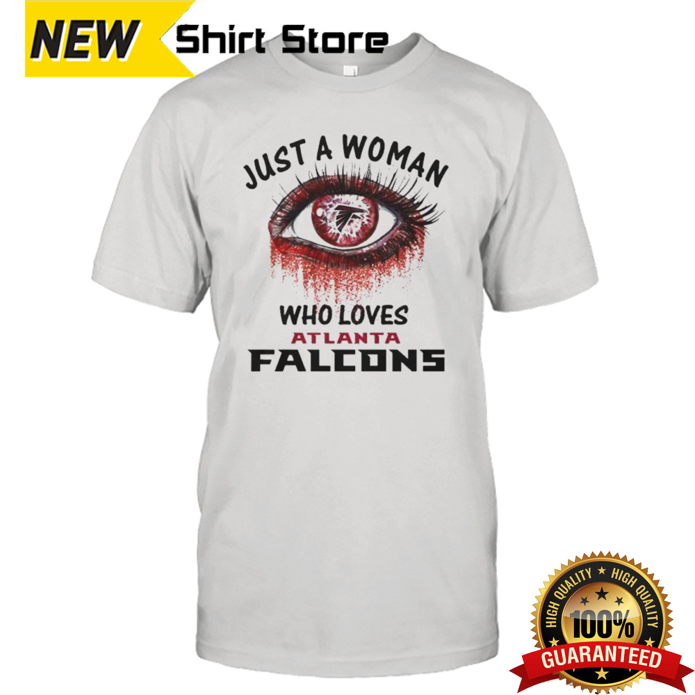 Just A Woman Who Loves Atlanta Falcons Eye Diamonds Shirt