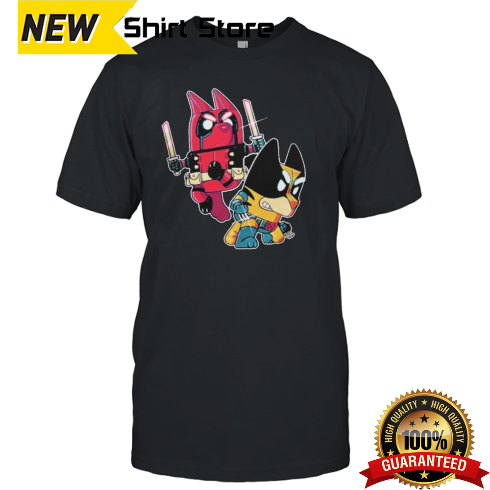 Friends Bluey Deadpool And Wolverine Shirt