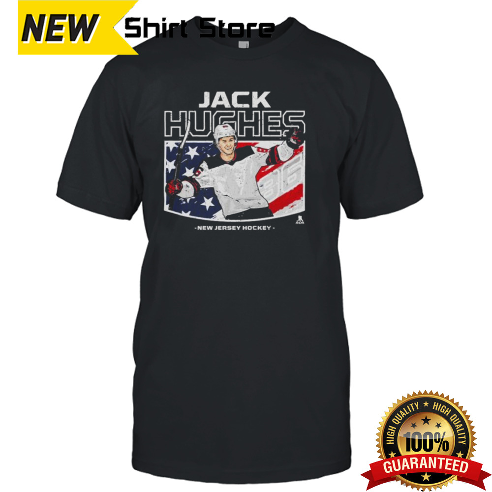 Jack Hughes New Jersey Devils American flag shirt