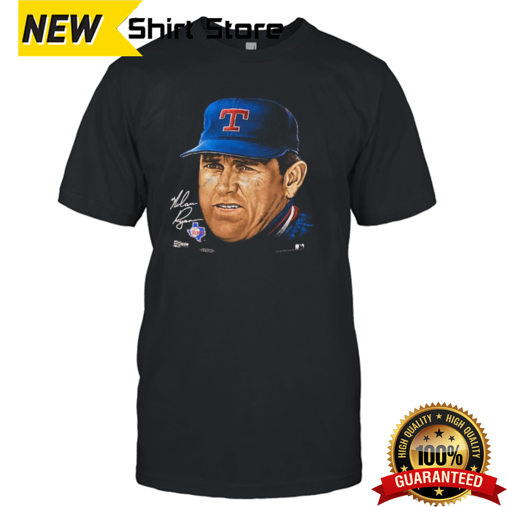 Salem Tag Texas Rangers Nolan Ryan big face signature vintage shirt